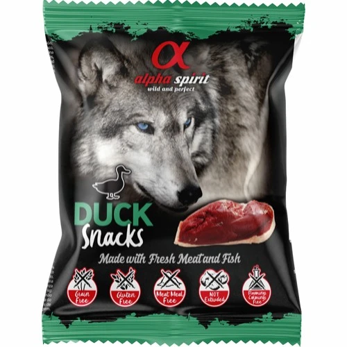 Alpha Spirit Duck Snack 50 g - kornfri hundesnack med and